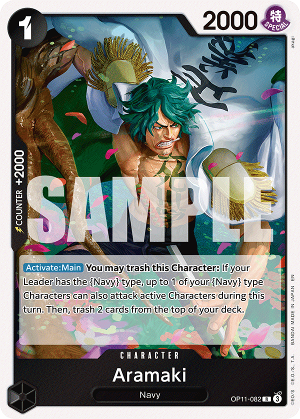 Carte Aramaki OP11-082 Rare — One Piece TCG OP-11 A Fist of Divine Speed (Bandai)