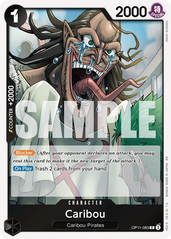 Carte Caribou OP11-083 Rare — One Piece TCG OP-11 A Fist of Divine Speed (Bandai)