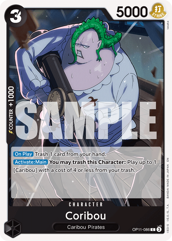 Carte Coribou OP11-086 Common — One Piece TCG OP-11 A Fist of Divine Speed (Bandai)