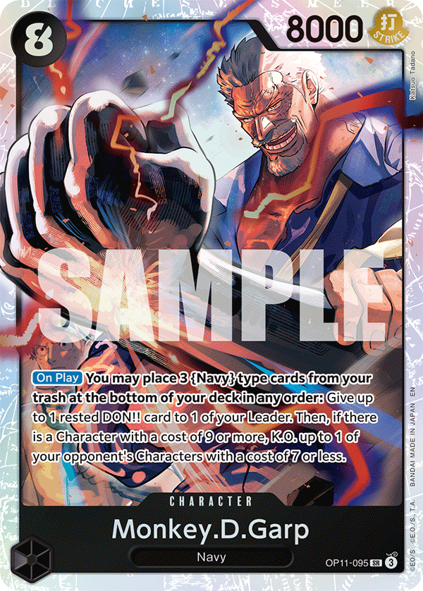 Carte Monkey D. Garp OP11-095 Super Rare — One Piece TCG OP-11 A Fist of Divine Speed (Bandai)