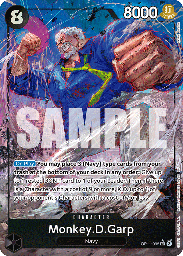 Carte Monkey D. Garp OP11-095_p1 Super Rare Alt Art — One Piece TCG OP-11 A Fist of Divine Speed (Bandai)