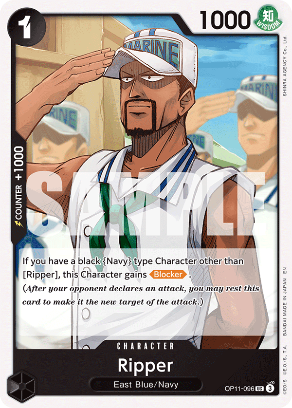 Carte Ripper OP11-096 Uncommon — One Piece TCG OP-11 A Fist of Divine Speed (Bandai)