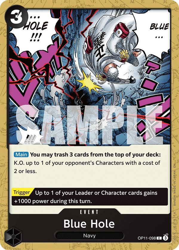 Carte Blue Hole OP11-098 Common — One Piece TCG OP-11 A Fist of Divine Speed (Bandai)