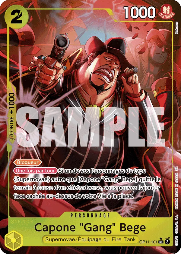 Carte Capone "Gang" Bege OP11-101_p1 Super Rare OP-11 — One Piece TCG (Bandai)