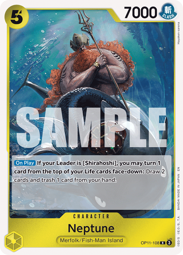 Carte Neptune OP11-108 Rare — One Piece TCG OP-11 A Fist of Divine Speed (Bandai)
