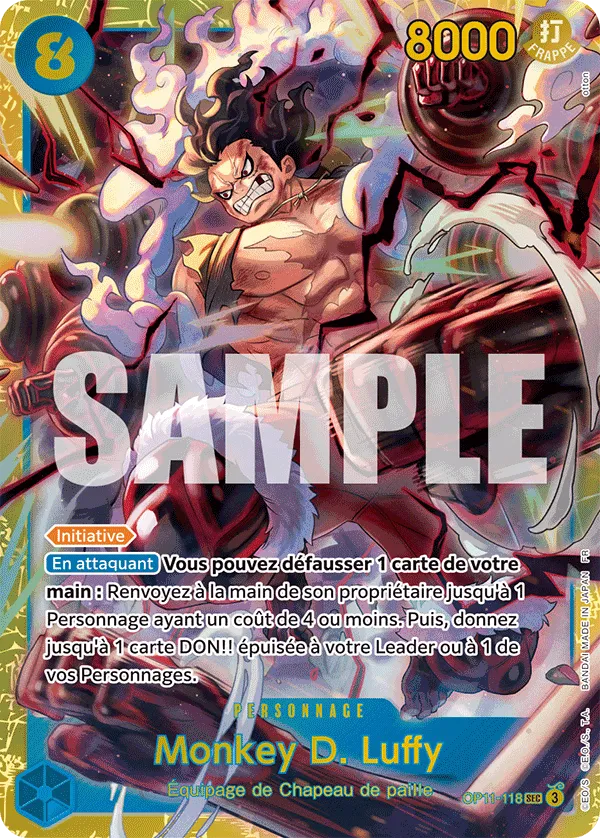 Carte Monkey D. Luffy OP11-118 Secret Rare OP-11 — One Piece TCG (Bandai)