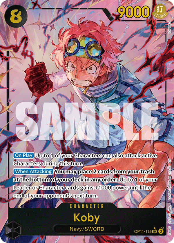 Carte Kobby OP11-119_p1 Secret Rare Alt Art — One Piece TCG OP-11 A Fist of Divine Speed (Bandai)