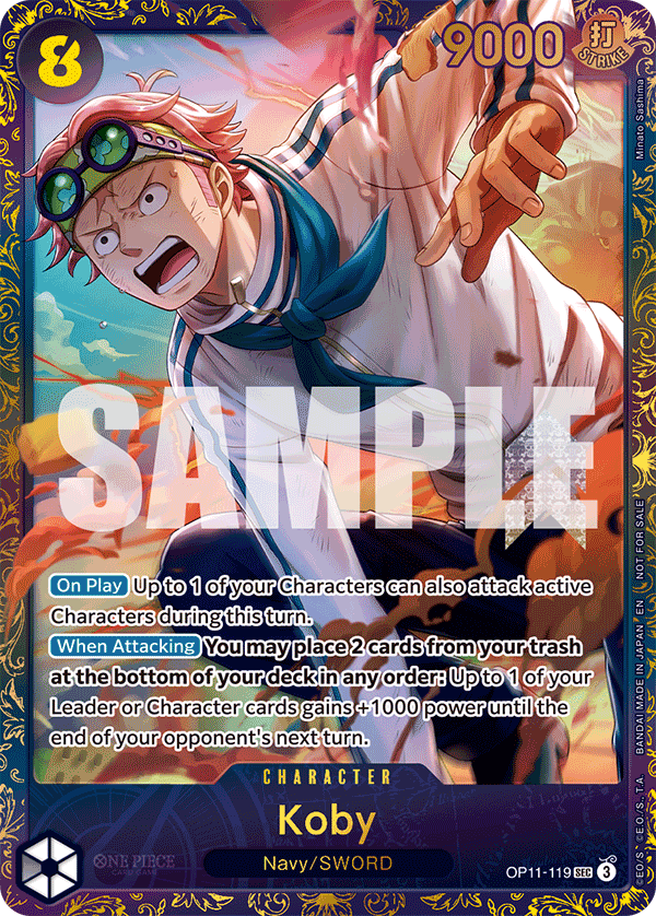 Carte Koby OP11-119_p2 Secret Rare Alt Art — One Piece TCG PROMO-OP-11 Promos: A Fist of Divine Speed (Bandai)