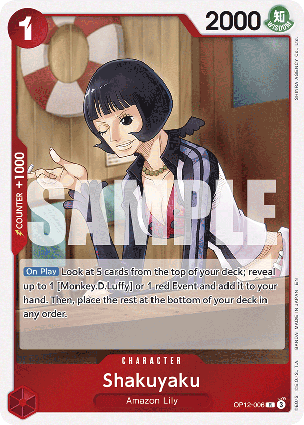 Carte Shakuyaku OP12-006 Rare — One Piece TCG OP-12 Legacy of the Master (Bandai)