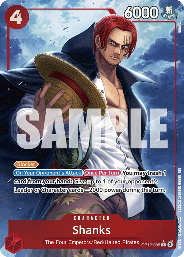 Carte Shanks OP12-008_p1 Rare Alt Art — One Piece TCG OP-12 Legacy of the Master (Bandai)