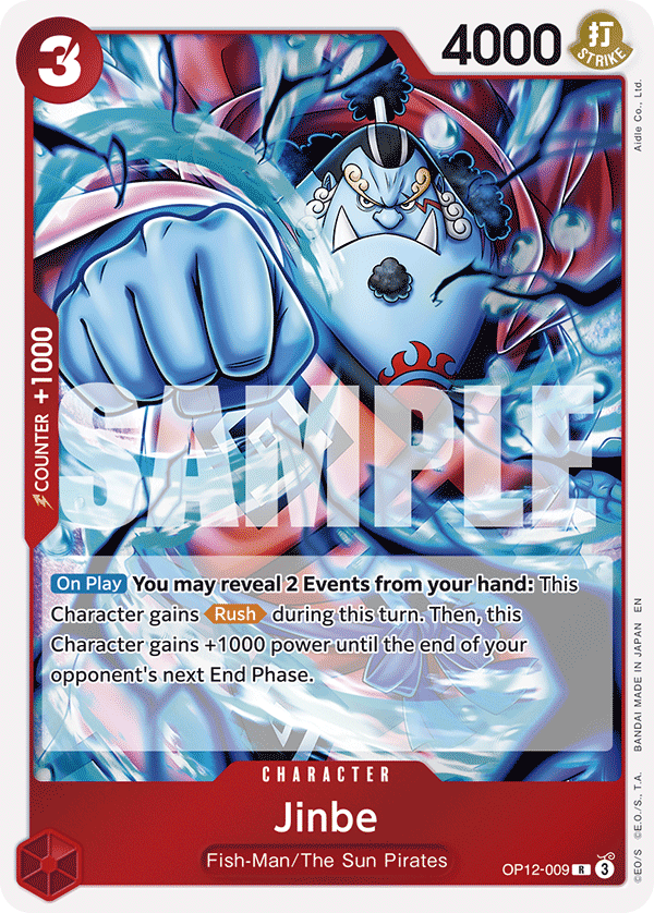Carte Jinbe OP12-009 Rare — One Piece TCG OP-12 Legacy of the Master (Bandai)