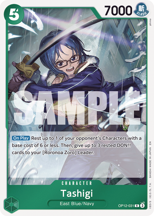 Carte Tashigi OP12-031 Rare — One Piece TCG OP-12 Legacy of the Master (Bandai)