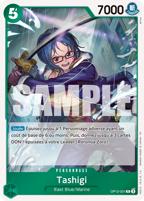 Carte TASHIGI OP12-031 OP12 — One Piece TCG (Bandai)
