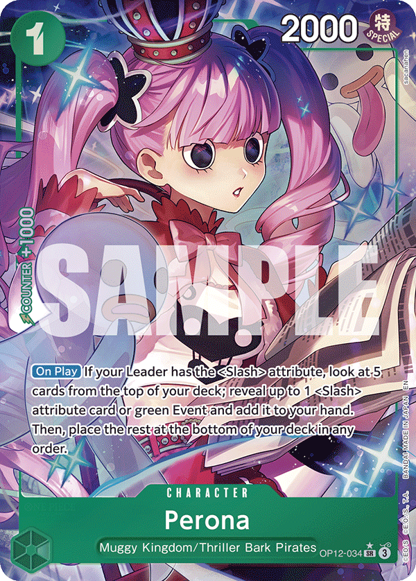 Carte Perona OP12-034_p1 Super Rare Alt Art — One Piece TCG OP-12 Legacy of the Master (Bandai)
