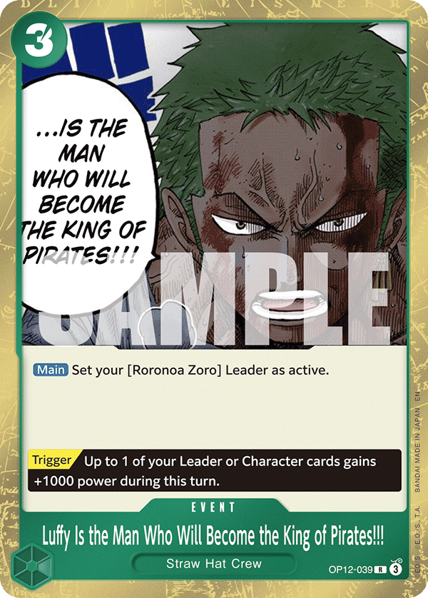 Carte Luffy deviendra un jour le roi des pirates&nbsp;!! OP12-039 Rare — One Piece TCG OP-12 Legacy of the Master (Bandai)