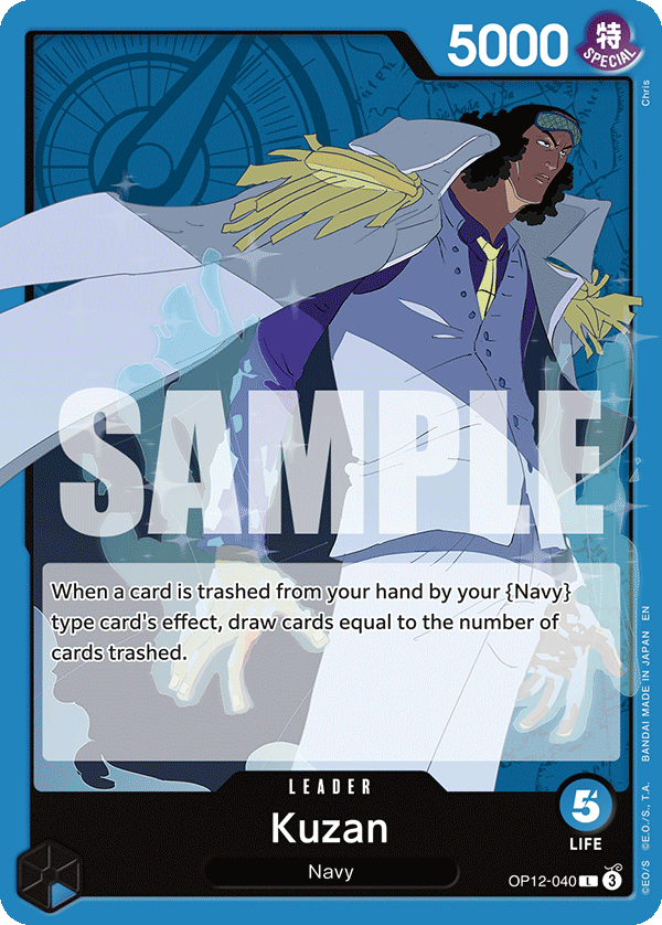 Carte Kuzan OP12-040 Leader — One Piece TCG OP-12 (Bandai)