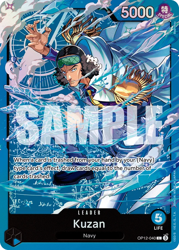 Carte Kuzan OP12-040_p2 Leader — One Piece TCG ST-33 (Bandai)