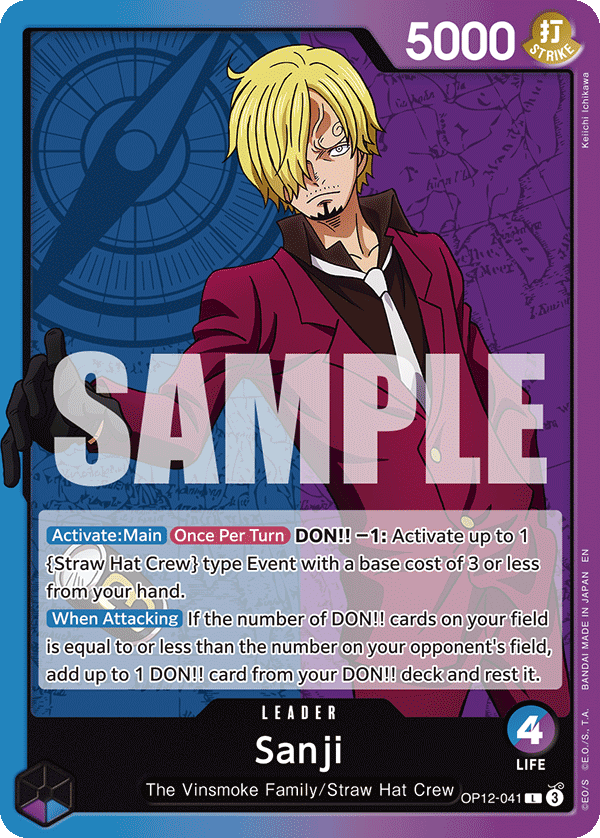 Carte Sanji OP12-041 Leader — One Piece TCG OP-12 (Bandai)