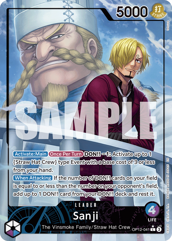 Carte Sanji OP12-041_p1 Leader — One Piece TCG OP-12 (Bandai)