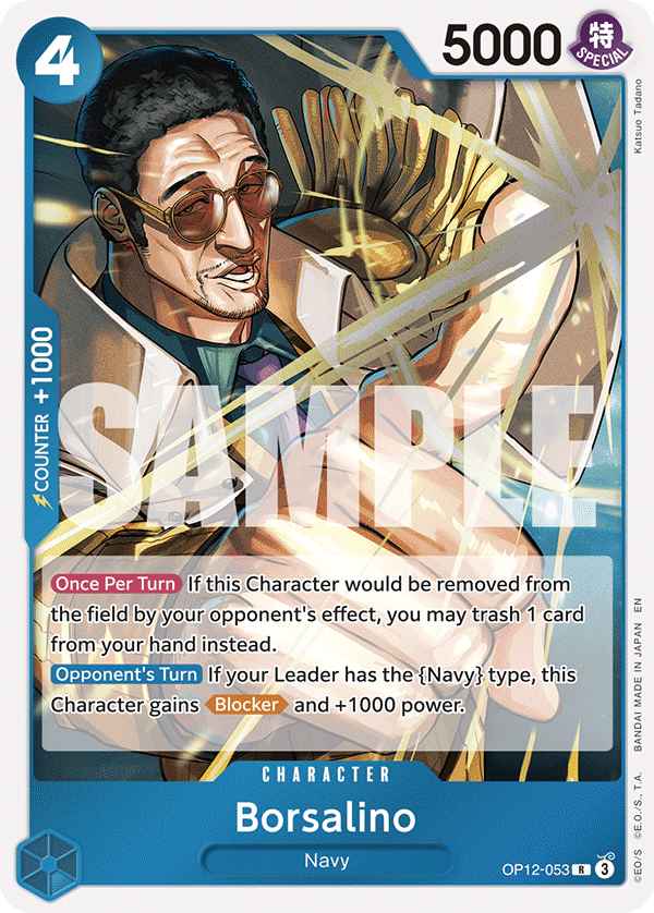 Carte Borsalino OP12-053 Rare — One Piece TCG OP-12 (Bandai)