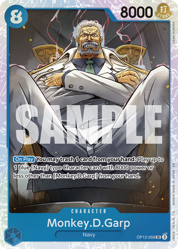 Carte Monkey D. Garp OP12-056 Super Rare — One Piece TCG OP-12 Legacy of the Master (Bandai)