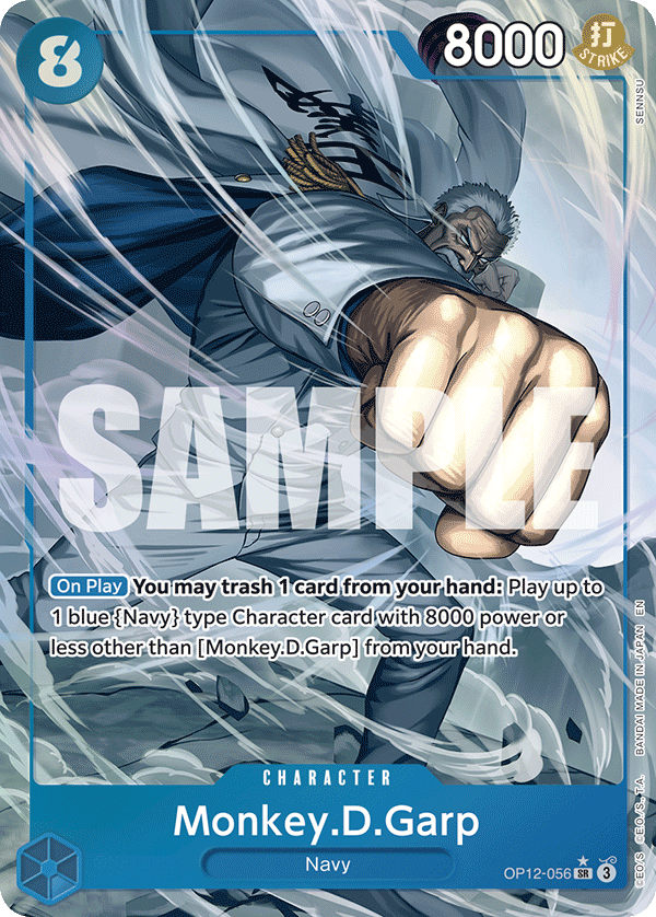 Carte Monkey D. Garp OP12-056_p1 Super Rare Alt Art — One Piece TCG OP-12 Legacy of the Master (Bandai)