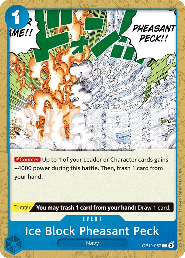 Carte Ice Block, bec de faisan OP12-057_r1 Common Serial — One Piece TCG ST-33 STARTER DECK -BLUE Kuzan- (Bandai)