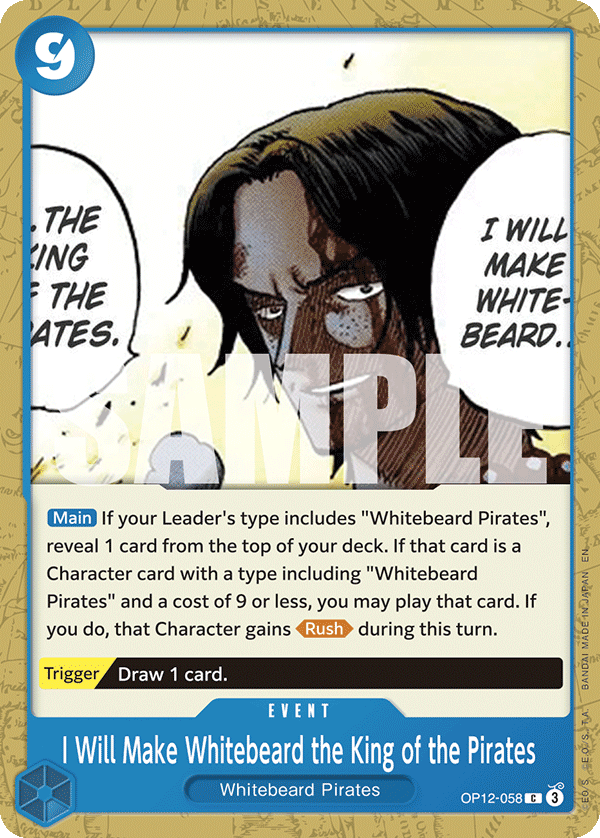 Carte Je ferai de Barbe Blanche... le roi des pirates OP12-058 Common — One Piece TCG OP-12 Legacy of the Master (Bandai)