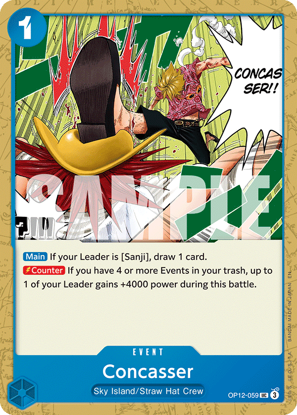 Carte Concassé OP12-059 Uncommon — One Piece TCG OP-12 Legacy of the Master (Bandai)