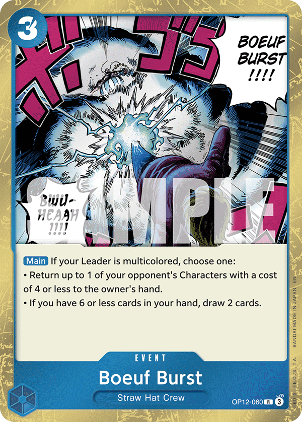 Carte Bœuf Burst OP12-060 Rare — One Piece TCG OP-12 Legacy of the Master (Bandai)