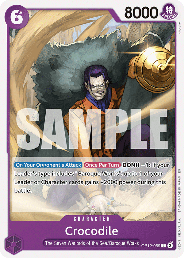 Carte Crocodile OP12-069 Common — One Piece TCG OP-12 Legacy of the Master (Bandai)