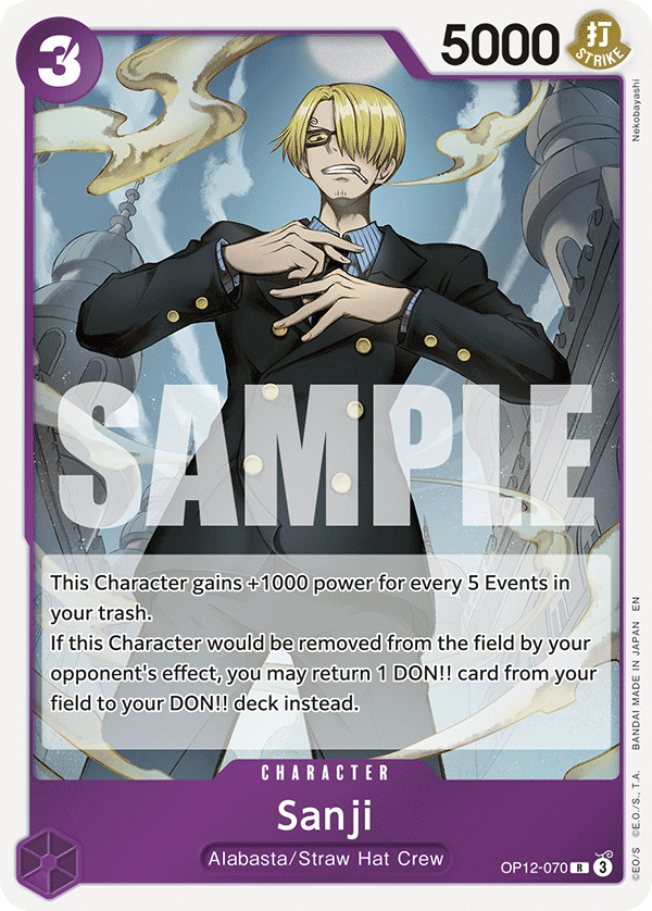 Carte Sanji OP12-070 Rare — One Piece TCG OP-12 Legacy of the Master (Bandai)