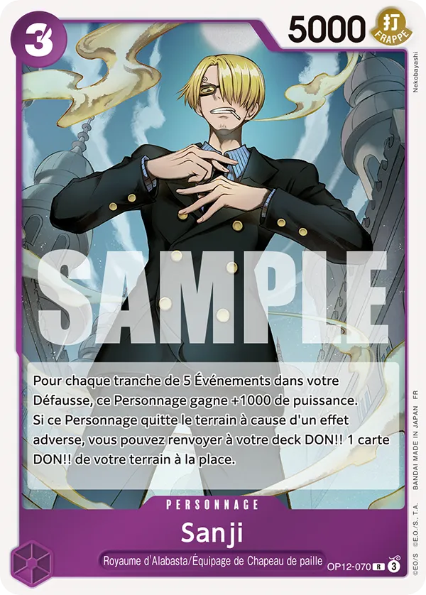 Carte SANJI OP12-070 OP12 — One Piece TCG (Bandai)