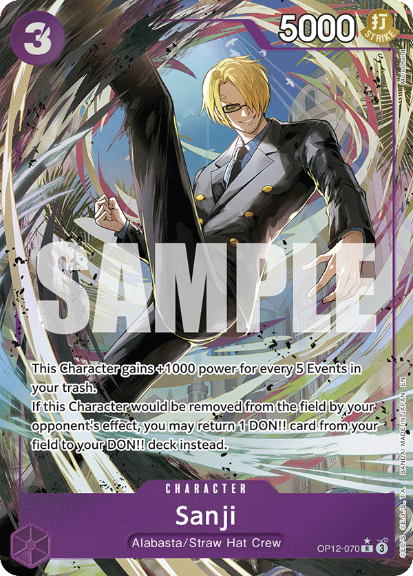Carte Sanji OP12-070_p1 Rare Alt Art — One Piece TCG OP-12 Legacy of the Master (Bandai)
