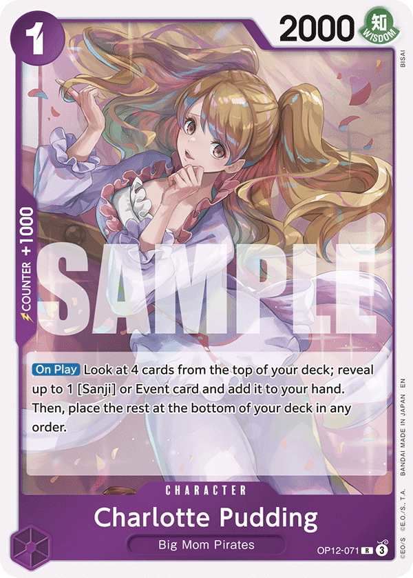 Carte Charlotte Pudding OP12-071 Rare — One Piece TCG OP-12 Legacy of the Master (Bandai)