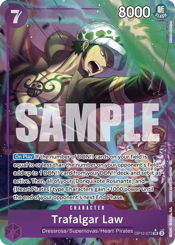 Carte Trafalgar Law OP12-073_p1 Super Rare Alt Art — One Piece TCG OP-12 Legacy of the Master (Bandai)