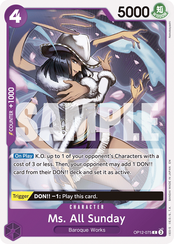 Carte Miss Allsunday OP12-075 Common — One Piece TCG OP-12 Legacy of the Master (Bandai)