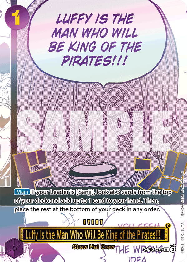 Carte Luffy Is the Man Who Will Be King of the Pirates!!! OP12-079_p1 Rare Alt Art — One Piece TCG OTHER One Piece Products (Bandai)