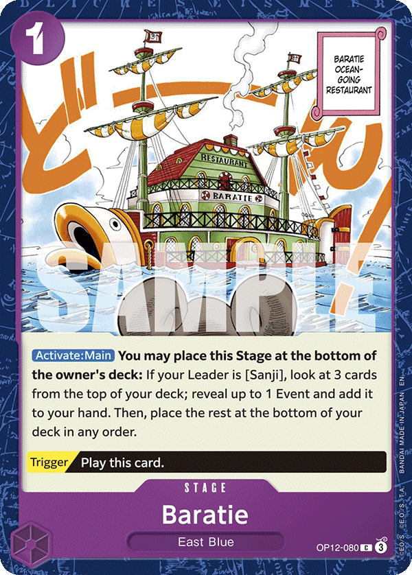 Carte Baratie OP12-080 Common — One Piece TCG OP-12 Legacy of the Master (Bandai)