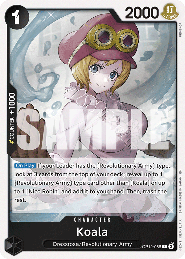 Carte Koala OP12-086 Rare — One Piece TCG OP-12 Legacy of the Master (Bandai)