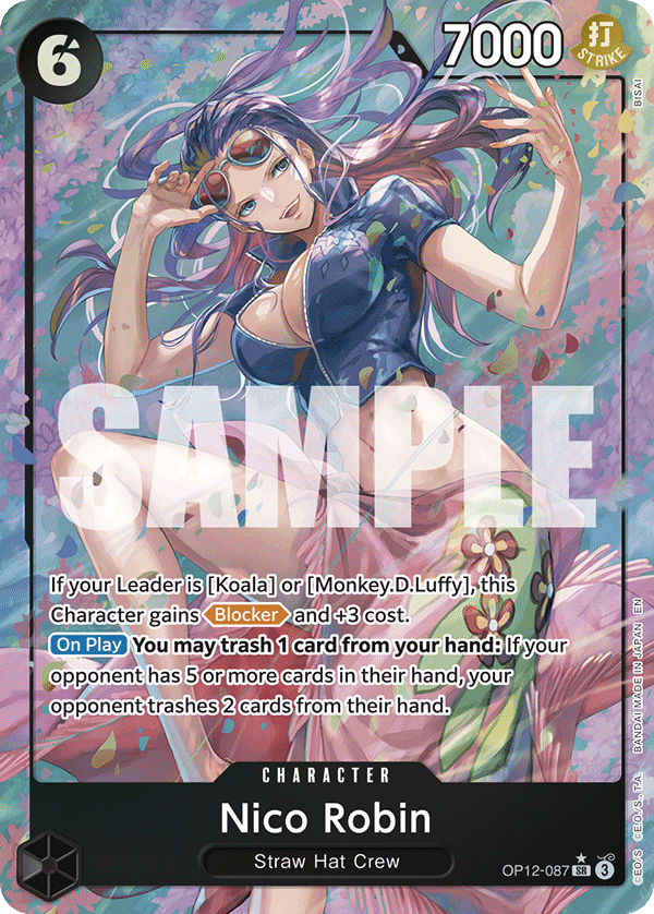Carte Nico Robin OP12-087_p1 Super Rare Alt Art — One Piece TCG OP-12 Legacy of the Master (Bandai)