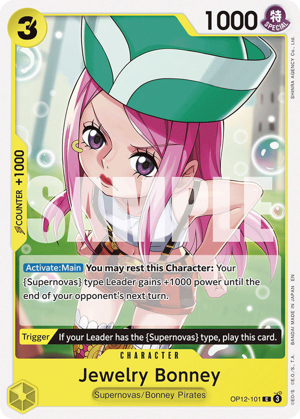 Carte Jewelry Bonney OP12-101 Common — One Piece TCG OP-12 (Bandai)