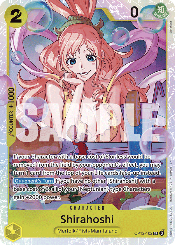 Carte Shirahoshi OP12-102 Super Rare — One Piece TCG OP-12 (Bandai)