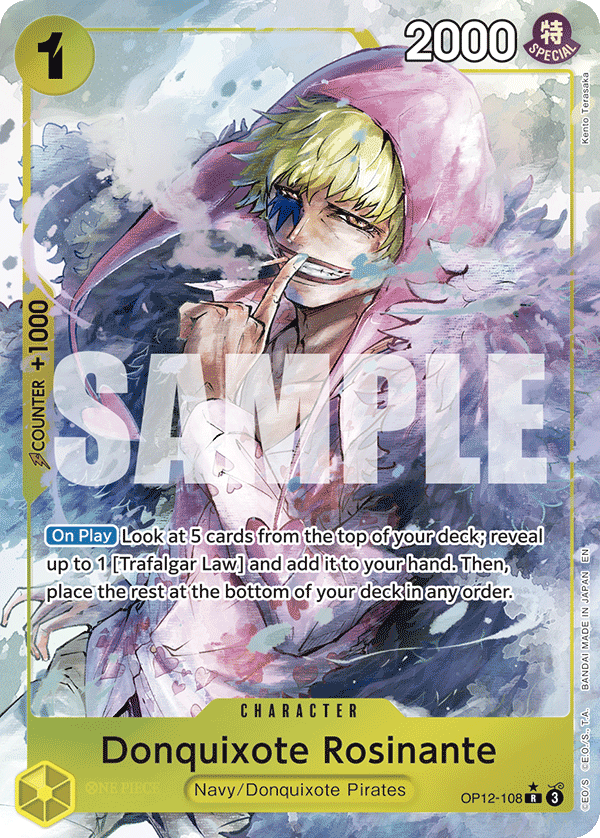 Carte Don Quijote Rosinante OP12-108_p1 Rare Alt Art — One Piece TCG OP-12 Legacy of the Master (Bandai)