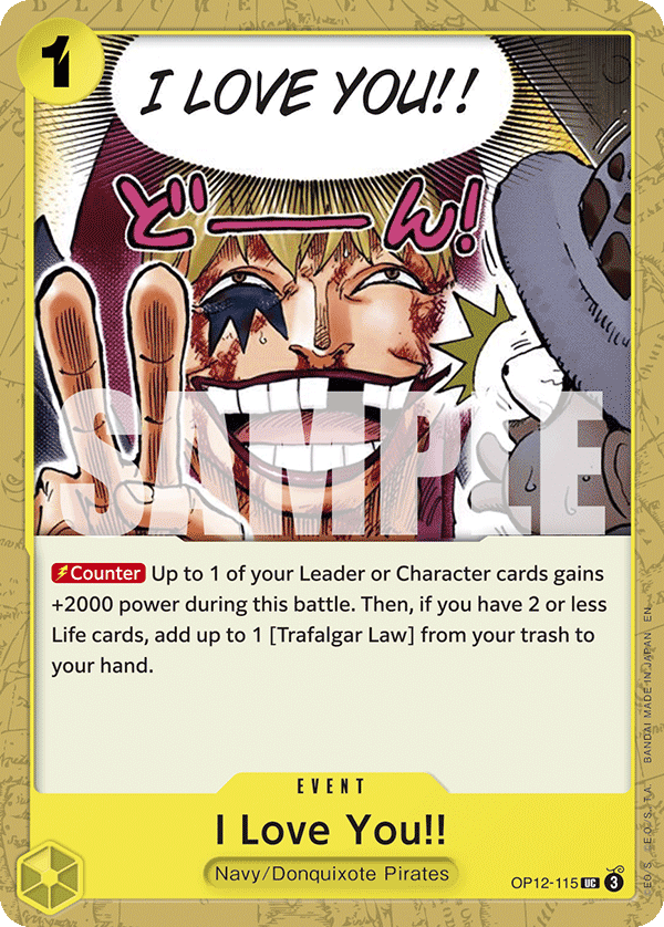 Carte Je t'aime fort ! OP12-115 Uncommon — One Piece TCG OP-12 Legacy of the Master (Bandai)