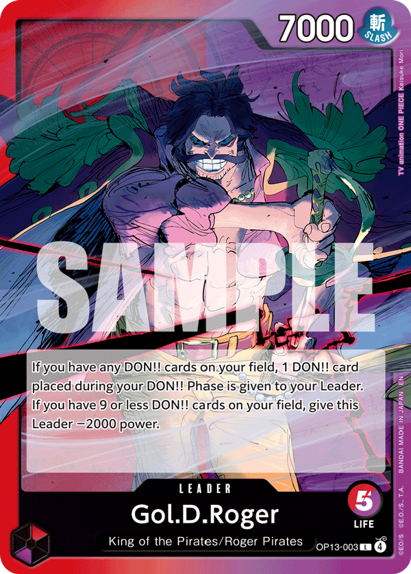 Carte Gol D. Roger OP13-003 Leader — One Piece TCG OP-13 Carrying on His Will (Bandai)