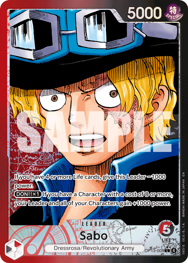 Carte Sabo OP13-004_p1 Leader — One Piece TCG OP-13 (Bandai)
