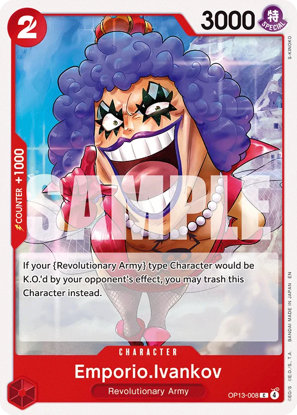 Carte Emporio Ivankov OP13-008_r1 Common — One Piece TCG ST-35 (Bandai)