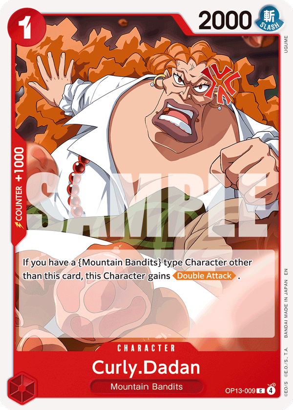 Carte Curly Dadan OP13-009 Common — One Piece TCG OP-13 (Bandai)