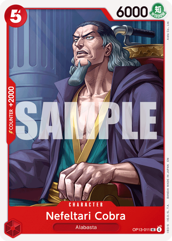Carte Nefertari Cobra OP13-011 Uncommon — One Piece TCG OP-13 Carrying on His Will (Bandai)